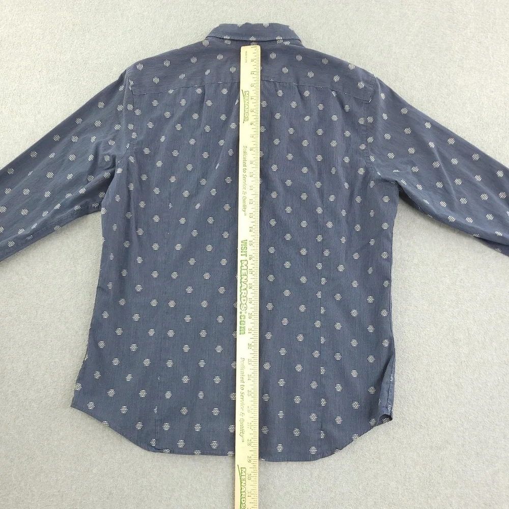 Banana Republic Shirt Mens L Blue Polka Dot Long Sleeve Button Up Grant Fit